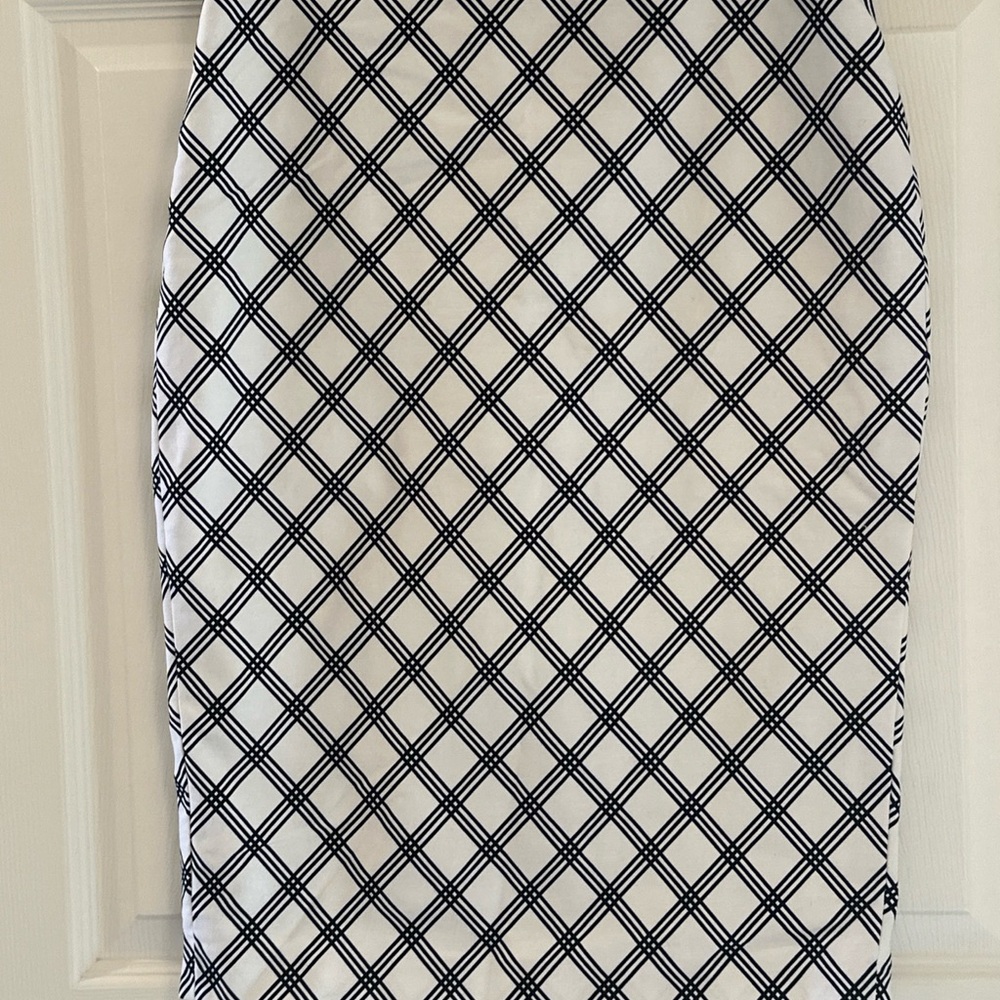 Express geometric White/Black pencil skirt